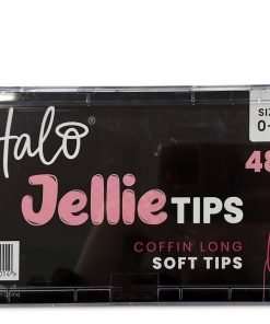 Halo jellie nail tips long coffin, assorted (480)