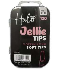 Halo jellie nail tips Long coffin, assorted (120)