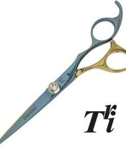 TRI Samurai blue and gold Offset Hairdressing scissors size 6''