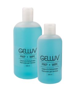 Gelluv Prep & Wipe cleans and Dehydrates and removes gel residue