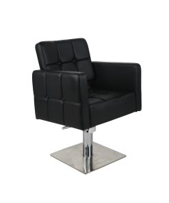 Salon Fit Dakota Styling Chair Black Upholstered Square Base Salon Styling Chair